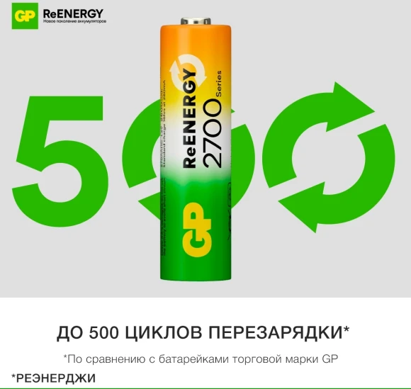 Аккумулятор GP 270AAHCRGY-CRB10 AA NiMH 2700mAh (10шт) спайка