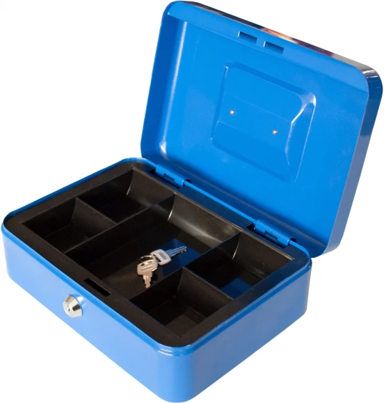 Ящик для денег Silwerhof Daily 90x250x180 синий сталь 1.17кг Ящик для денег Silwerhof Daily 90x250x180 синий сталь 1.17кг