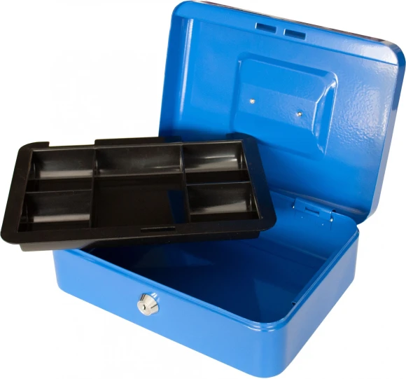 Ящик для денег Silwerhof Daily 90x250x180 синий сталь 1.17кг Ящик для денег Silwerhof Daily 90x250x180 синий сталь 1.17кг