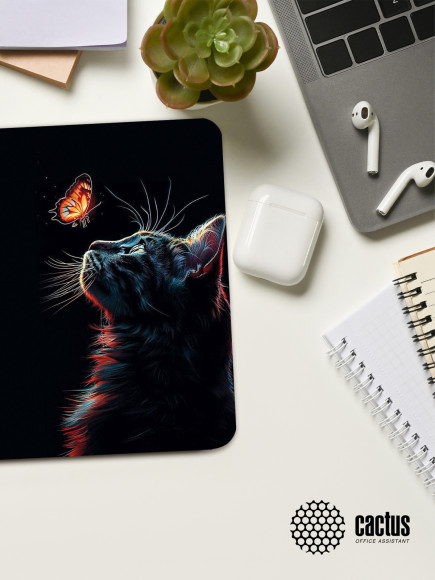 Коврик для мыши Cactus Night Cat 220x180x2мм (CS-MPC-P12XS) Коврик для мыши Cactus Night Cat 220x180x2мм (CS-MPC-P12XS)