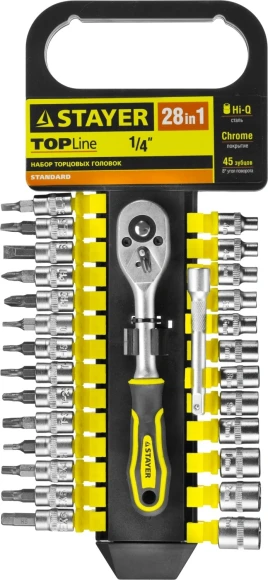 Набор торцевых головок Stayer 27754-H28 в комплекте 28 предметов