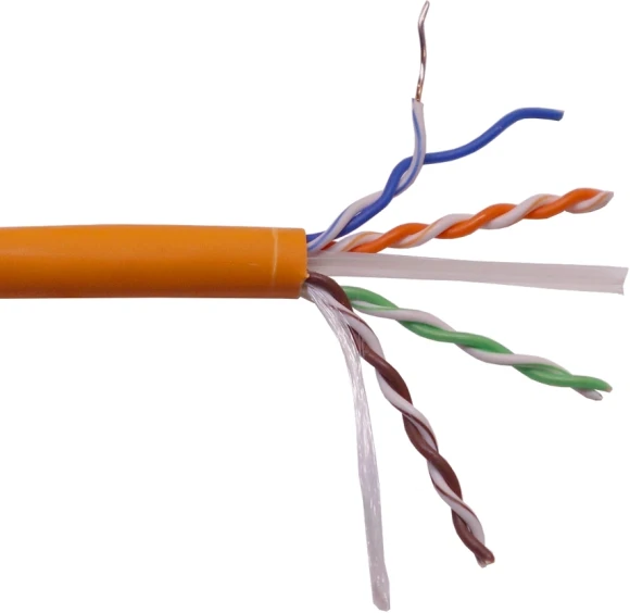 Кабель информационный Lanmaster LAN-6EUTP-HFLT-OR кат.6 UTP 4 пары 23AWG LSZH внутренний 305м оранжевый Кабель информационный Lanmaster LAN-6EUTP-HFLT-OR кат.6 UTP 4 пары 23AWG LSZH внутренний 305м оранжевый