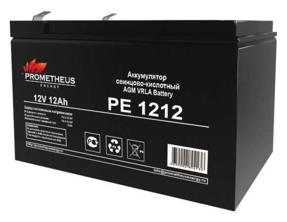 Батарея для ИБП Prometheus Energy PE 1212 12В 12Ач Батарея для ИБП Prometheus Energy PE 1212 12В 12Ач