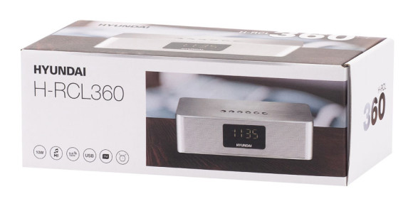 Радиобудильник Hyundai H-RCL360 белый LCD подсв:белая часы:цифровые FM