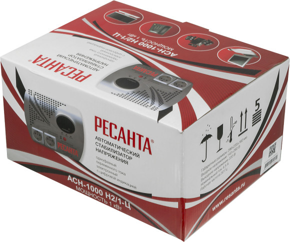 Стабилизатор напряжения Ресанта АСН-1000 Н2/1-Ц 1кВА однофазный серый (63/6/13)