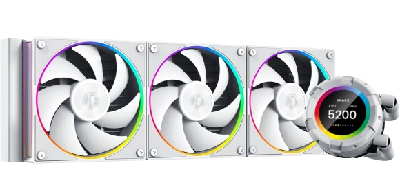 Система водяного охлаждения ID-Cooling SL360 ARGB Soc-AM5/AM4/1200/1700/1851 белый 4-pin 14-30dB Al+Cu LCD 350W Ret (SL360 WHITE)