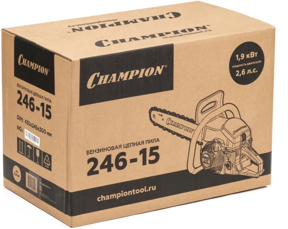 Бензопила Champion 246-15 1.9Вт 2.6л.с. дл.шины:16" (38cm) (A246-15) Бензопила Champion 246-15 1.9Вт 2.6л.с. дл.шины:16" (38cm) (A246-15)