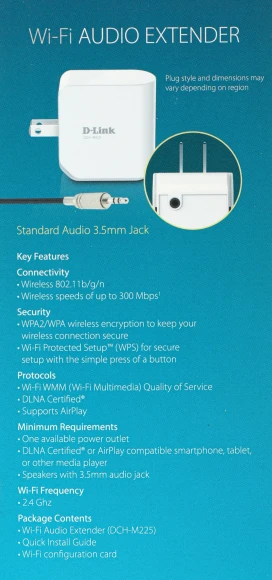 Повторитель беспроводного сигнала D-Link DCH-M225/A1A N300 Wi-Fi