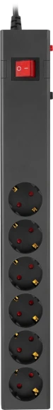 Сетевой фильтр Buro 600SE-1.8-B 1.8м (6 розеток) черный (коробка)