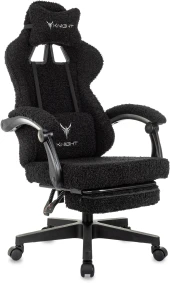 Кресло игровое Knight Lord/F темно-синий экомех крестов. пластик подст.для ног