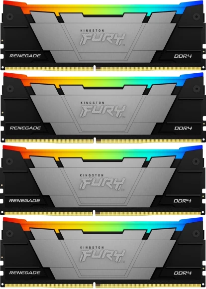 Память DDR4 4x16GB 3600MHz Kingston KF436C16RB12AK4/64 Fury Renegade RGB RTL Gaming PC4-28800 CL16 DIMM 288-pin 1.35В kit dual rank с радиатором Ret