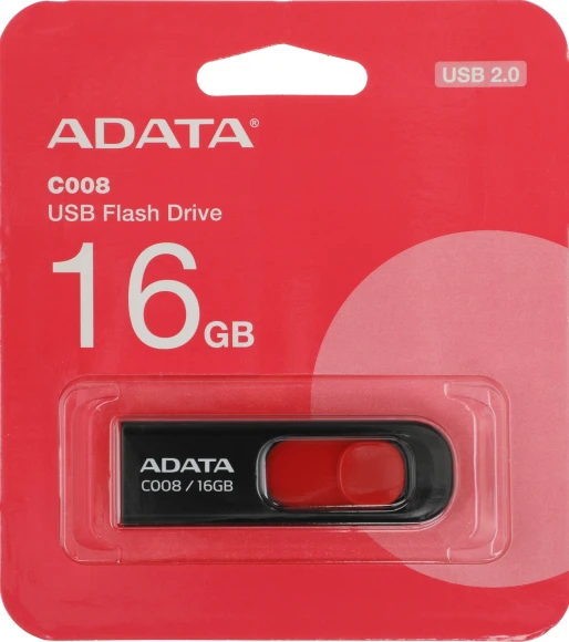 Флеш Диск A-Data 16Gb Classic C008 AC008-16G-RKD USB2.0 красный/черный Флеш Диск A-Data 16Gb Classic C008 AC008-16G-RKD USB2.0 красный/черный