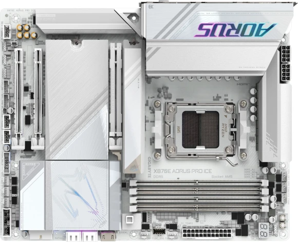 Материнская плата Gigabyte X870E AORUS PRO ICE SocketAM5 AMD X870E 4xDDR5 ATX AC`97 8ch(7.1) 2.5Gg RAID+HDMI