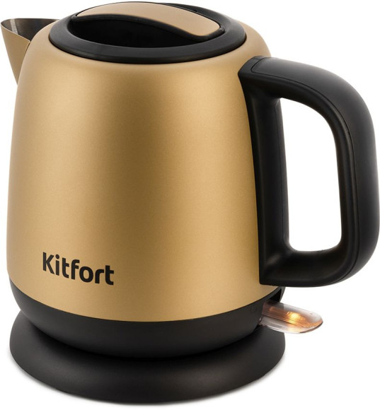 Чайник электрический Kitfort KT-6111 1л. 1630Вт золотистый/черный корпус: металл/пластик (КТ-6111)