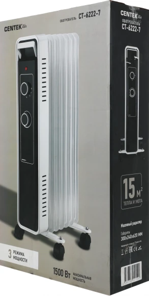 Радиатор масляный Centek CT-6222-7 1500Вт белый