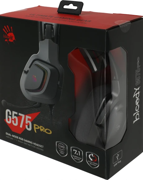 Наушники с микрофоном A4Tech Bloody G575 Pro серый 2м мониторные USB оголовье (G575 PRO)