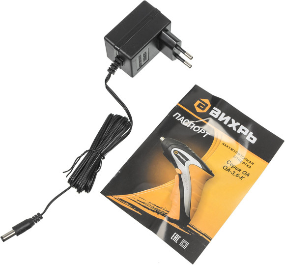 Отвертка аккум. Вихрь ОА-3,6-К аккум. патрон:Шестигранник 6.35 мм (1/4) (кейс в комплекте) (72/14/10)