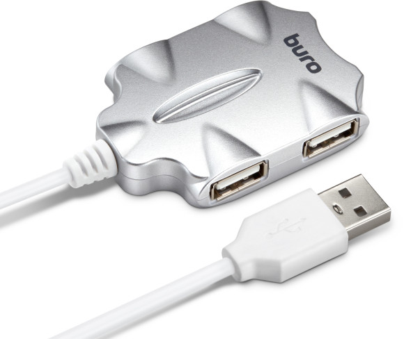Разветвитель USB 2.0 Buro BU-HUB4-0.5-U2.0-Candy 4порт. серебристый Разветвитель USB 2.0 Buro BU-HUB4-0.5-U2.0-Candy 4порт. серебристый