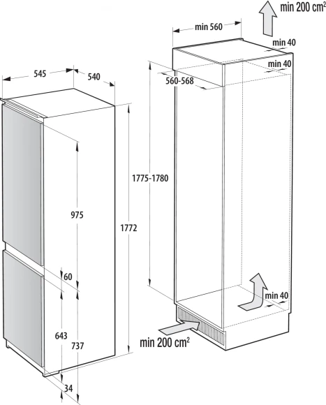 Холодильник Gorenje NRKI517141 2-хкамерн. Холодильник Gorenje NRKI517141 2-хкамерн.