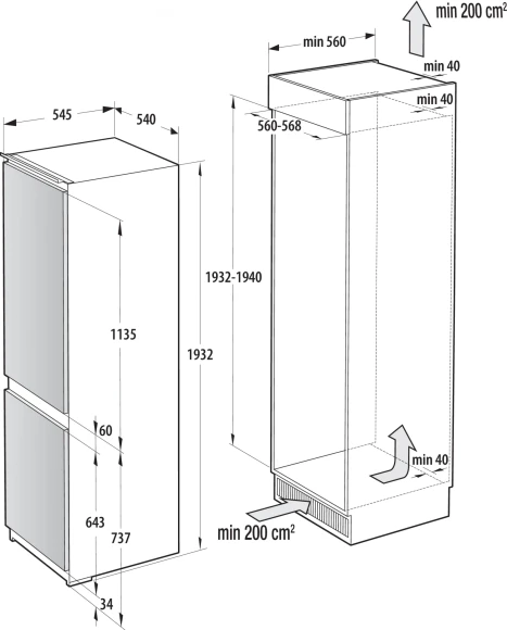 Холодильник Gorenje NRKI517141 2-хкамерн. Холодильник Gorenje NRKI517141 2-хкамерн.