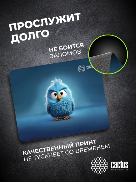 Коврик для мыши Cactus Bird 220x180x2мм (CS-MPC-P13XS) Коврик для мыши Cactus Bird 220x180x2мм (CS-MPC-P13XS)