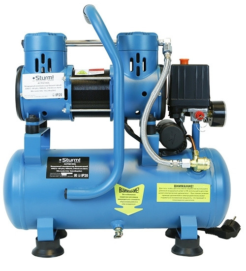 Компрессор поршневой Sturm! AC93210OL безмасляный 180л/мин 10л 900Вт синий/черный Компрессор поршневой Sturm! AC93210OL безмасляный 180л/мин 10л 900Вт синий/черный