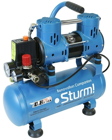 Компрессор поршневой Sturm! AC93210OL безмасляный 180л/мин 10л 900Вт синий/черный Компрессор поршневой Sturm! AC93210OL безмасляный 180л/мин 10л 900Вт синий/черный