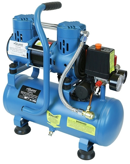 Компрессор поршневой Sturm! AC93210OL безмасляный 180л/мин 10л 900Вт синий/черный Компрессор поршневой Sturm! AC93210OL безмасляный 180л/мин 10л 900Вт синий/черный