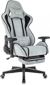 Кресло игровое Knight Regal Fabric светло-серый/серый искусственная замша крестов. металл