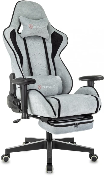 Кресло игровое Knight Regal Fabric светло-серый/серый искусственная замша крестов. металл Кресло игровое Knight Regal Fabric светло-серый/серый искусственная замша крестов. металл