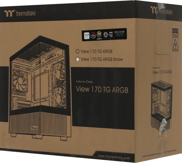 Корпус Thermaltake View 170 TG ARGB белый без БП mATX 5x120mm 2x140mm 1x200mm 2xUSB3.0 audio bott PSU Корпус Thermaltake View 170 TG ARGB белый без БП mATX 5x120mm 2x140mm 1x200mm 2xUSB3.0 audio bott PSU