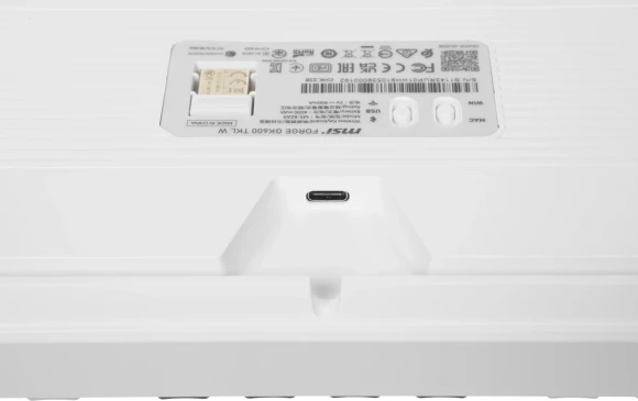 Клавиатура MSI Forge GK600 механическая белый/синий USB беспроводная BT/Radio Multimedia for gamer LED (S11-43RUP01-HH9) кабель 1.8м