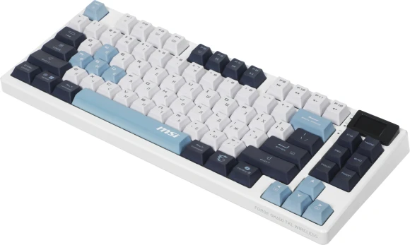 Клавиатура MSI Forge GK600 механическая белый/синий USB беспроводная BT/Radio Multimedia for gamer LED (S11-43RUP01-HH9) кабель 1.8м