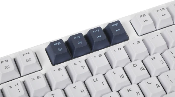 Клавиатура MSI Forge GK600 механическая белый/синий USB беспроводная BT/Radio Multimedia for gamer LED (S11-43RUP01-HH9) кабель 1.8м