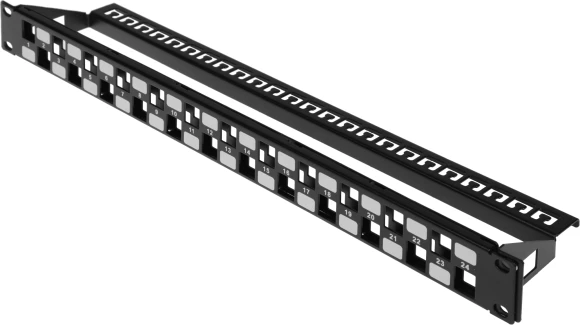 Патч-панель наборная Hyperline PPBL3-19-24S-RM 19" 1U 24xRJ45