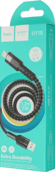Кабель Hoco U110 iP USB (m)-Lightning (m) 1.2м черный коробка