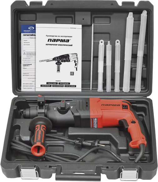 Перфоратор Парма П-02-24/750ЭР патрон:SDS-plus уд.:2.6Дж 750Вт (кейс в комплекте) Перфоратор Парма П-02-24/750ЭР патрон:SDS-plus уд.:2.6Дж 750Вт (кейс в комплекте)