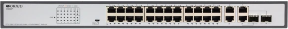 Коммутатор Origo OS2228P/370W OS2228P/370W/A1A 28x1Гбит/с 2xКомбо(1000BASE-T/SFP) 2SFP 24PoE+ 370W неуправляемый