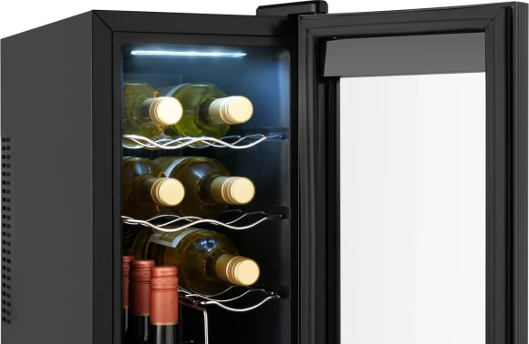 Винный шкаф Weissgauff WWC-12 Bottle 1-нокамерн. черный