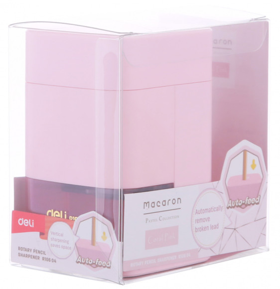 Точилка для карандашей механическая Deli ER10604 Macaron 1 отверстие пластик ассорти