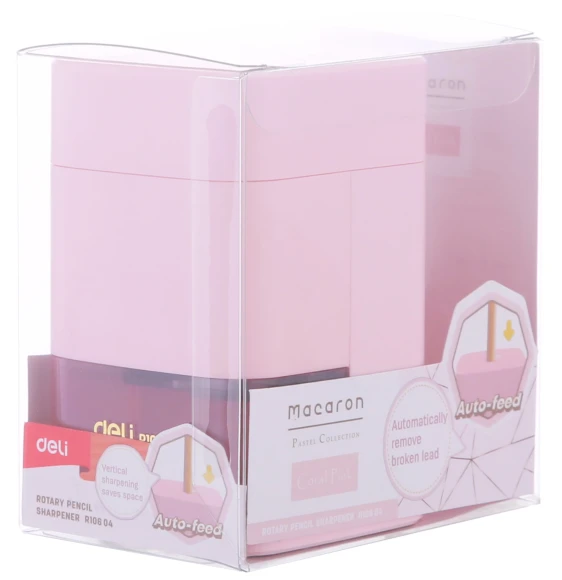 Точилка для карандашей механическая Deli ER10604 Macaron 1 отверстие пластик ассорти