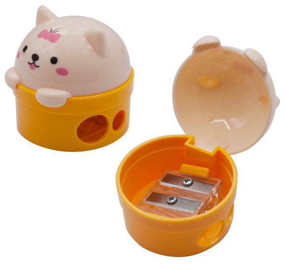 Точилка для карандашей ручная Silwerhof Cute Солнечная коллекция 2 отверстия пластик ассорти коробка