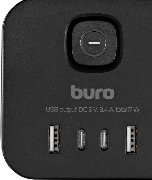 Сетевой удлинитель Buro BU-PC3.1UС-B 1.5м (3 розетки) черный (коробка)