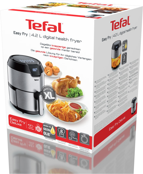 Аэрогриль Tefal Easy Fry Deluxe EY401D15 1500Вт серебристый/черный Аэрогриль Tefal Easy Fry Deluxe EY401D15 1500Вт серебристый/черный