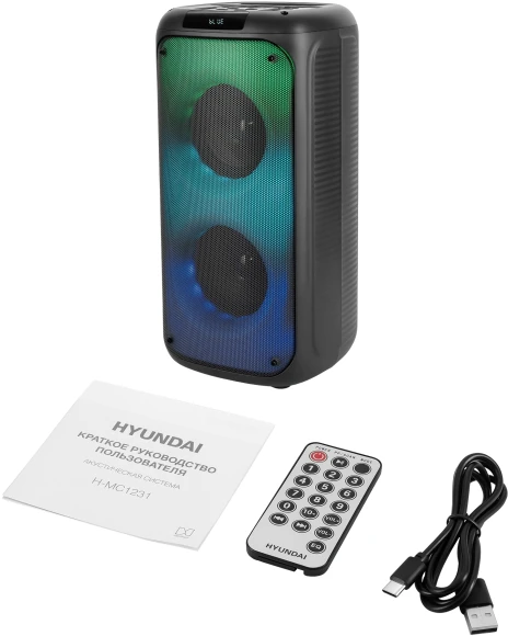 Минисистема Hyundai H-MC1231 черный 40Вт FM USB BT micro SD Минисистема Hyundai H-MC1231 черный 40Вт FM USB BT micro SD