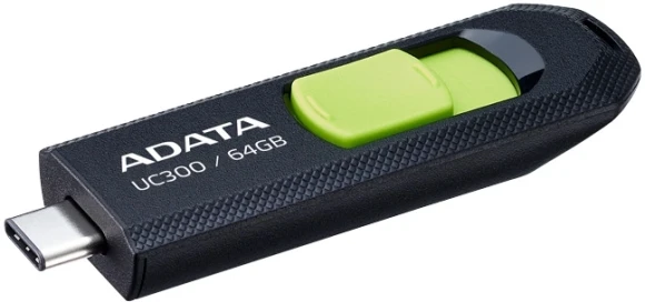 Флеш Диск A-Data 64Gb Type-C UC300 ACHO-UC300-64G-RBK/GN USB3.2 черный/зеленый Флеш Диск A-Data 64Gb Type-C UC300 ACHO-UC300-64G-RBK/GN USB3.2 черный/зеленый