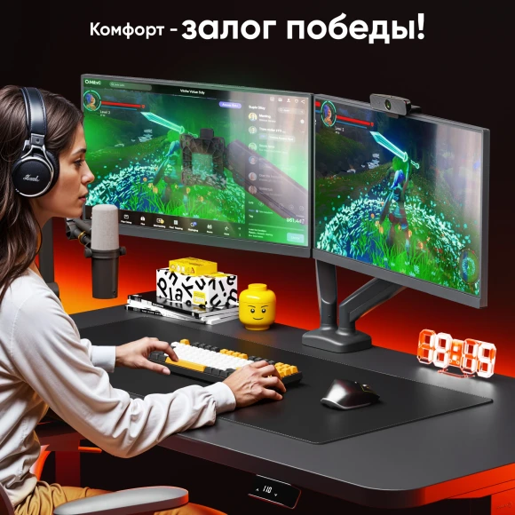 Кронштейн для мониторов Onkron G160 черный 13"-32" макс.16кг настольный поворот и наклон верт.перемещ.