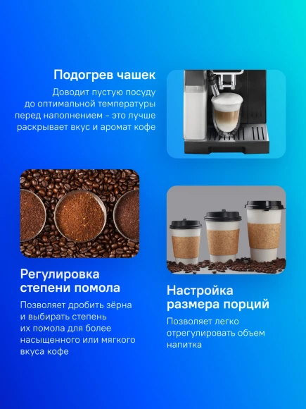 Кофемашина Delonghi Dinamica ECAM 350.50.B 1450Вт черный