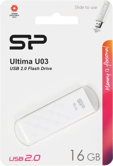 Флеш Диск Silicon Power 16Gb Ultima U03 SP016GBUF2U03V1W USB2.0 белый Флеш Диск Silicon Power 16Gb Ultima U03 SP016GBUF2U03V1W USB2.0 белый