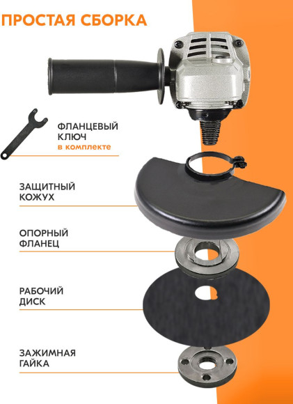 Углошлифовальная машина Вихрь УШМ-150/1300 1300Вт 10200об/мин рез.шпин.:M14 d=150мм (72/12/4)